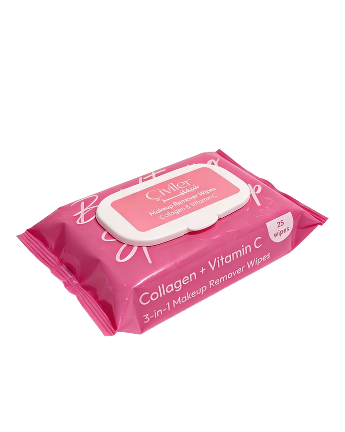 3-in-1 Makeup Remover Wipes (Collagen & Vitamin C)